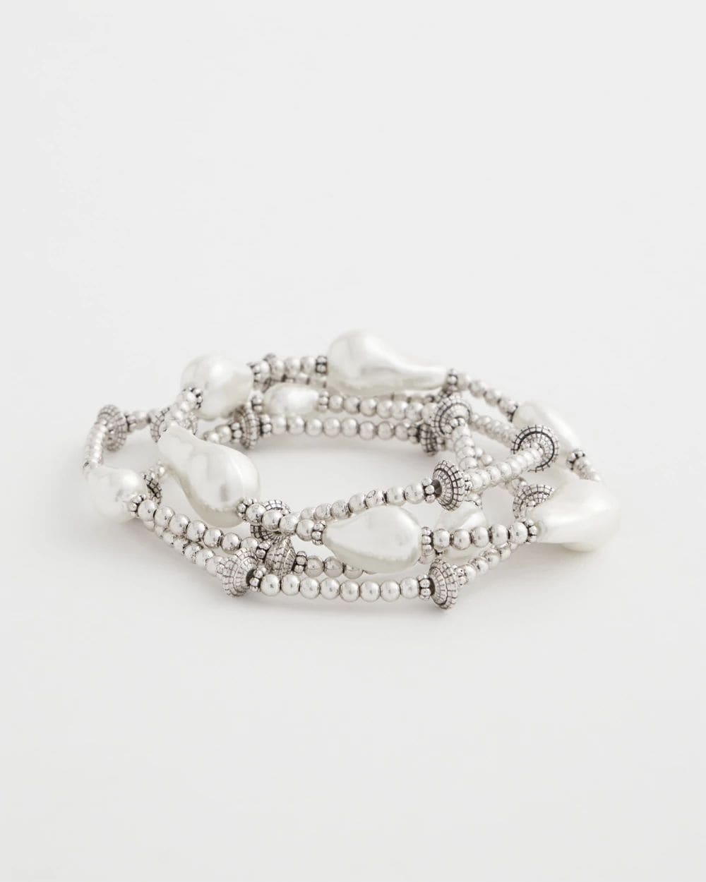 ◇HYERES LOR◇ H Edition Silver (Y) White Pearl Bead Bracele 21BF34_Fnl.jpg?v=1747898224